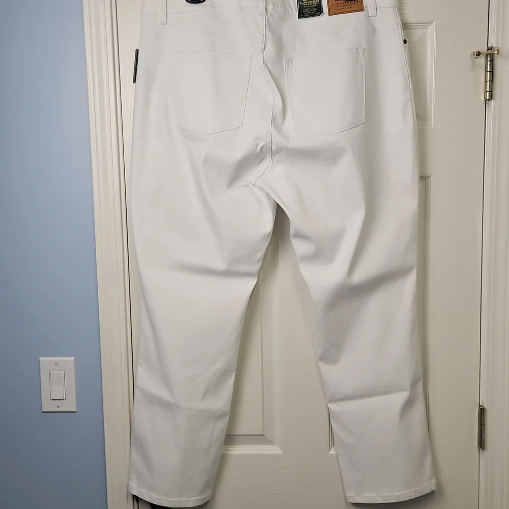 LRL‎ Lauren Modern Curvy Straight Leg Denim: Color- White: Size 22W SEE DETAILS